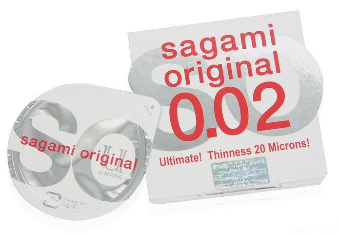 Презервативы Sagami, original 0.02, полиуретан, 19 см, 5,8 см, 1 шт (арт. 143160)