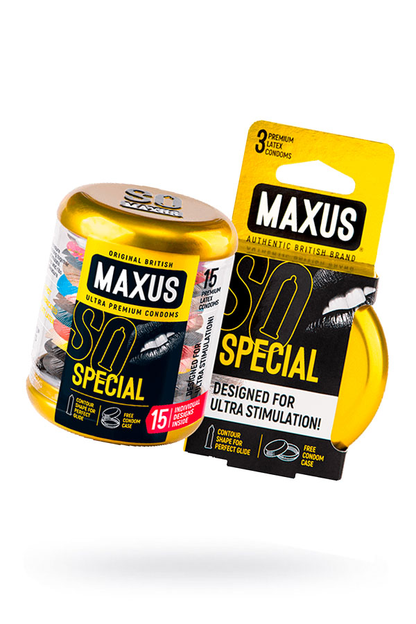 Презервативы Maxus Special точечно-ребристые, латекс, 18 см, Ø 5,3, кейс в подарок