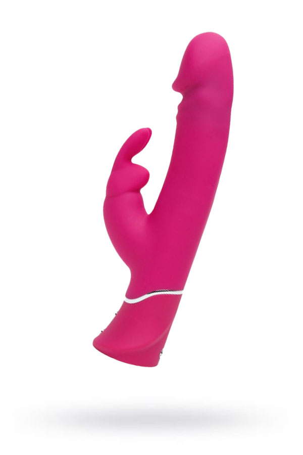 Вибратор Happy Rabbit Realistic с клиторальным стимулятором, розовый, Ø 4,8 см (арт. 79370)