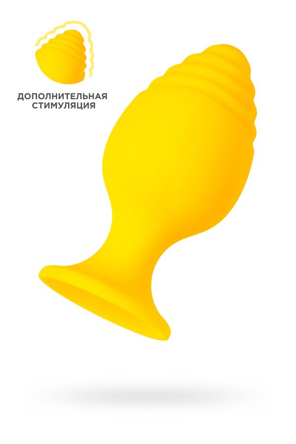 Анальная втулка ToDo by Toyfa Riffle, силикон, желтый, 7,5 см, Ø 3,5 см (арт. 357037)