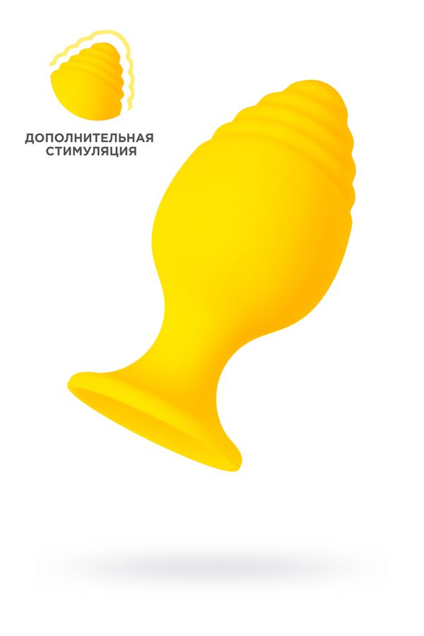 Анальная втулка ToDo by Toyfa Riffle, силикон, желтый, 6 см, Ø 2,8 см (арт. 357036)