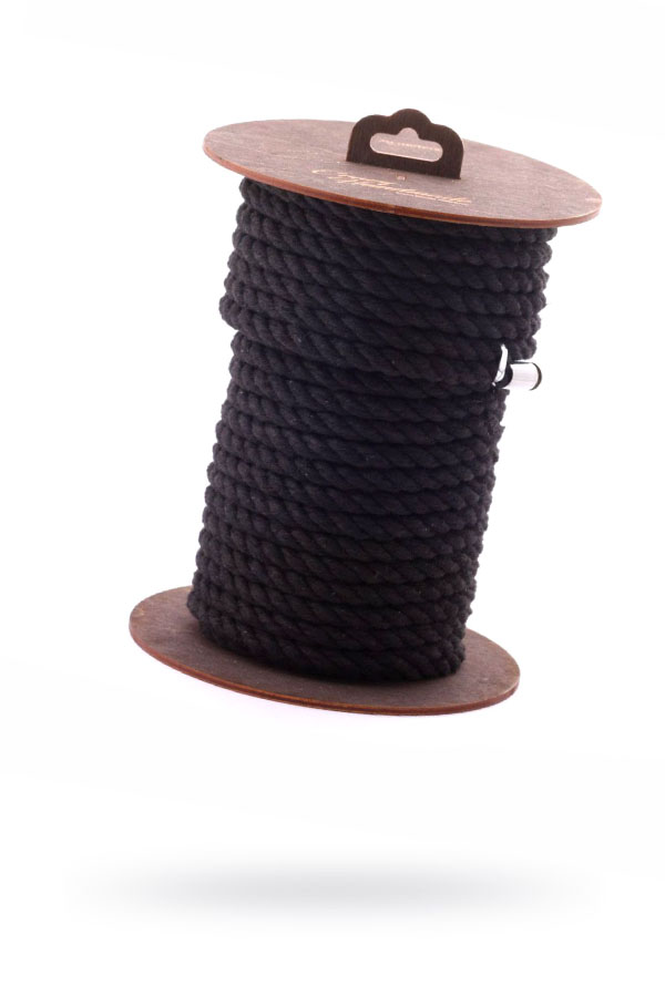 Веревка для шибари Crazy Handmade, на катушке, хлопок, черная, 10 м, Ø 8 мм (арт. CH-5302)