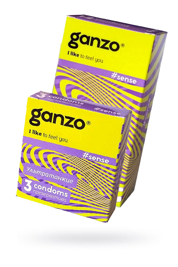 Презервативы Ganzo Sense, тонкие, латекс, 18 см, Ø 5,2