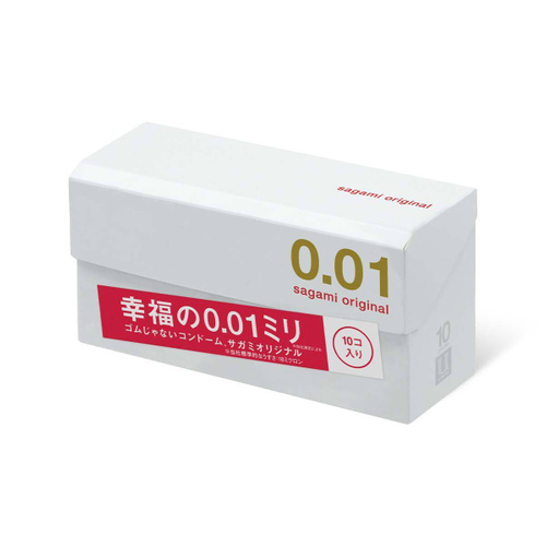Презервативы Sagami, original 0.01, полиуретан, 17 см, 5,5 см, 10 шт (арт. 143254)