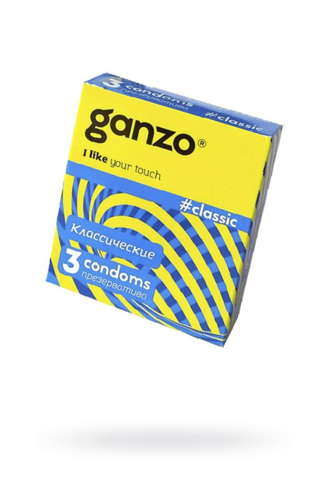 Презервативы Ganzo Classic, классические, латекс, 18 см, Ø 5,2, 3 шт. (арт. 0701-001)