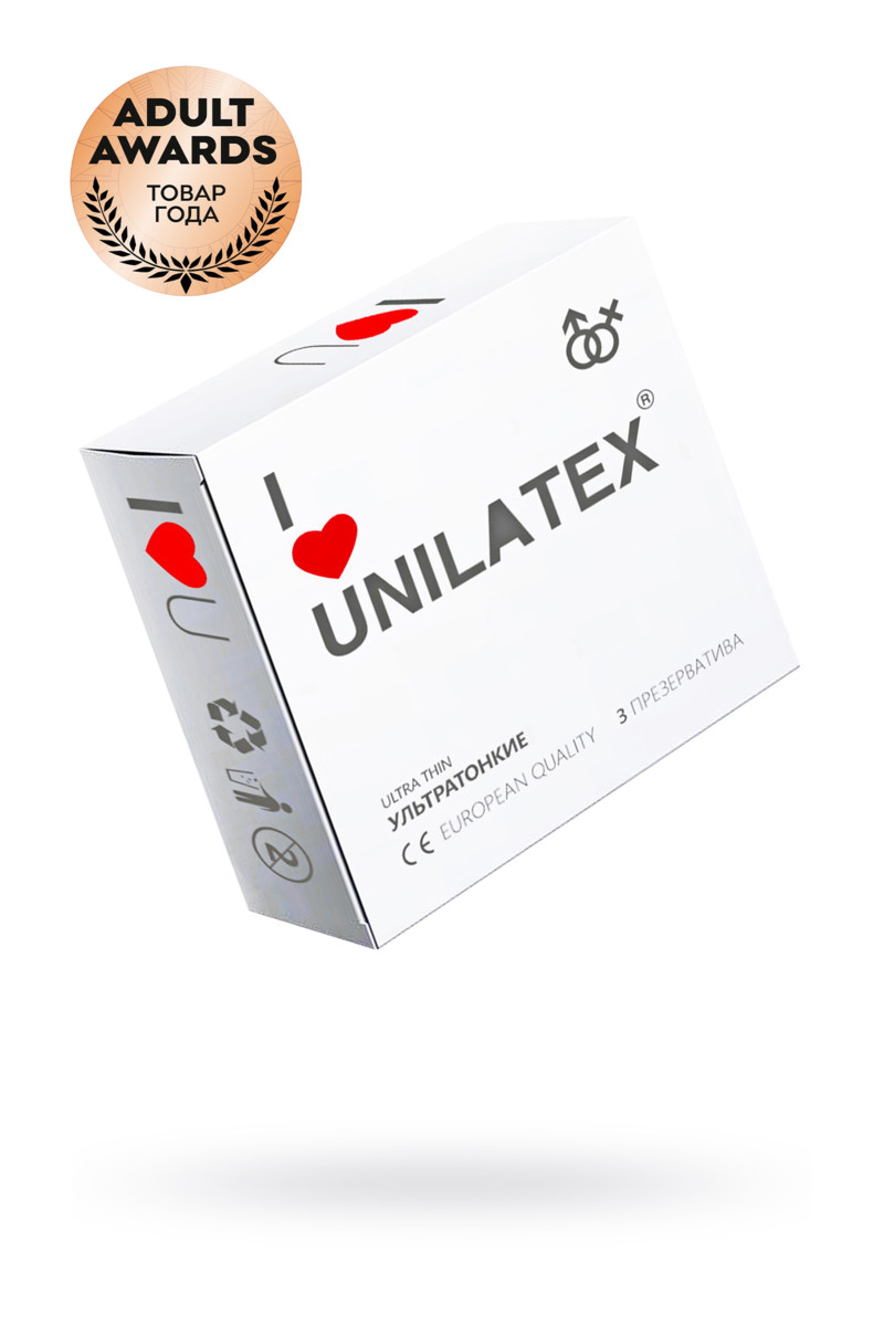 Презервативы Unilatex Ultrathin, латекс, ультратонкие, 19 см, Ø 5,4 см