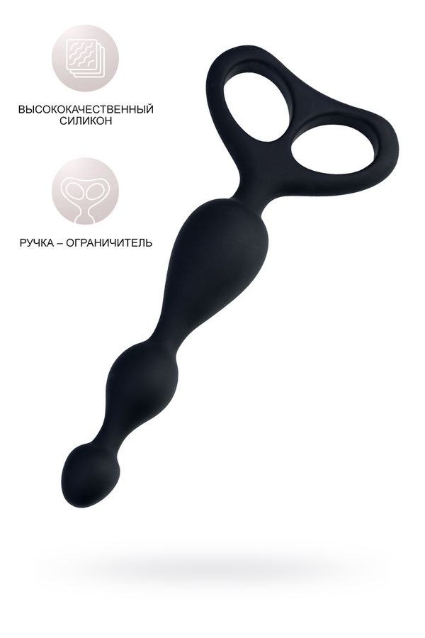 Анальная втулка POPO Pleasure by Toyfa Aquilae, водонепроницаемая, силикон, черная, 18 см, Ø 3 см (арт. 731426)