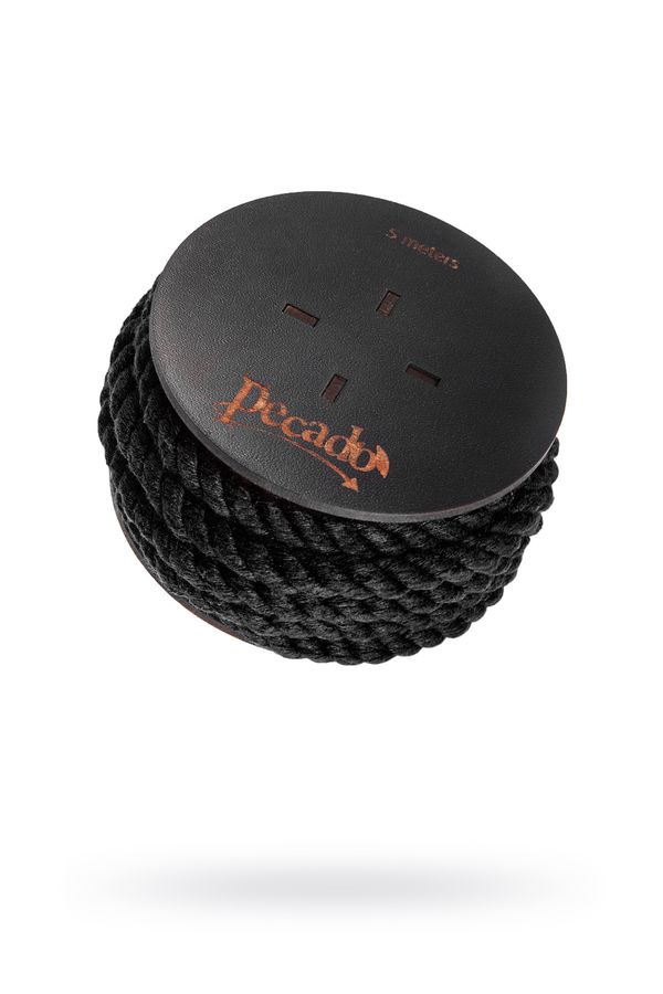 Веревка для шибари Pecado BDSM, на катушке, хлопок, черная, 5 м, Ø 8 мм (арт. 06312)
