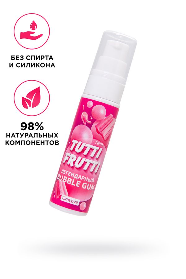 Съедобная гель-смазка TUTTI-FRUTTI для орального секса со вкусом Bubble Gum, 30 г (арт. 30021)