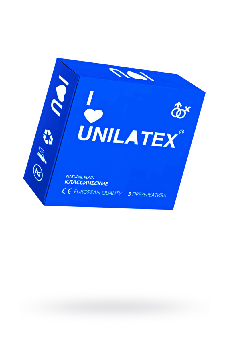 Unilatex Natural Plain презервативы гладкие, латекс, 19 см, Ø 5,4 см