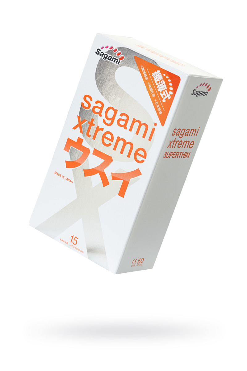 Презервативы Sagami, xtreme, 0.04, латекс, 19 см, 5,2 см, 15 шт. (арт. 143147)