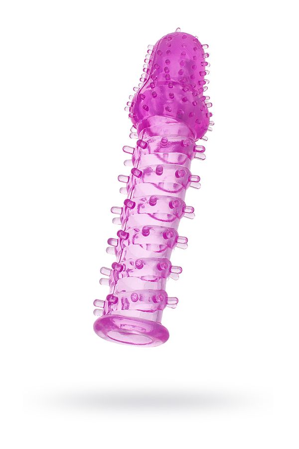 Насадка на пенис TOYFA с ворсинками, TPE, фиолетовая, 13,5 см, Ø 3,5 см (арт. 888006-4)