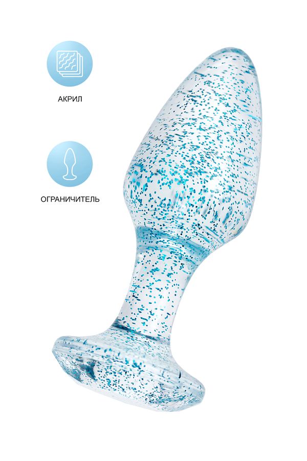 Анальная втулка TOYFA, акрил, голубой, 8 см, Ø 2,8 см (арт. 881305-14)