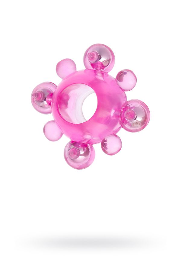 Эрекционное кольцо с бусинками, розовый
