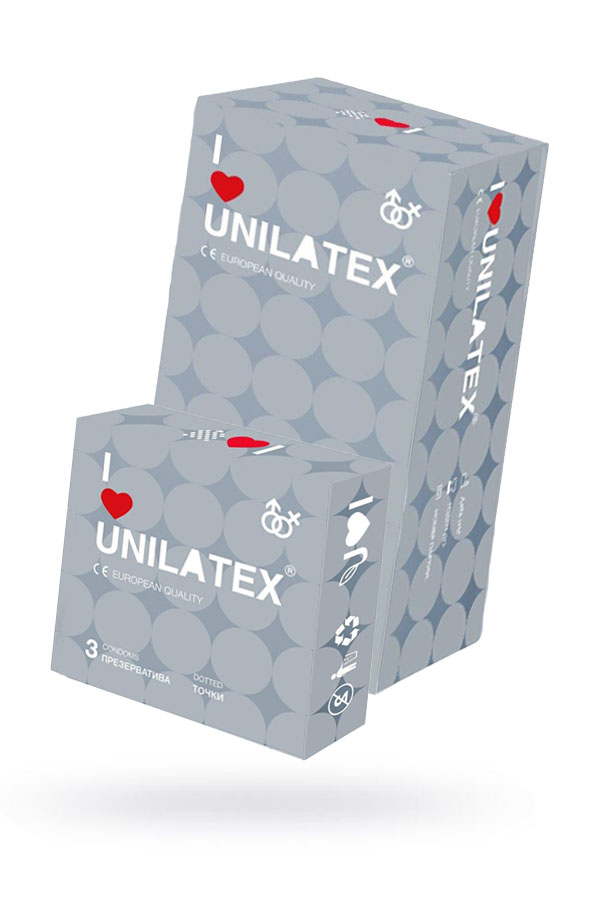 Презервативы Unilatex Dotted, латекс, 19 см, Ø 5,4