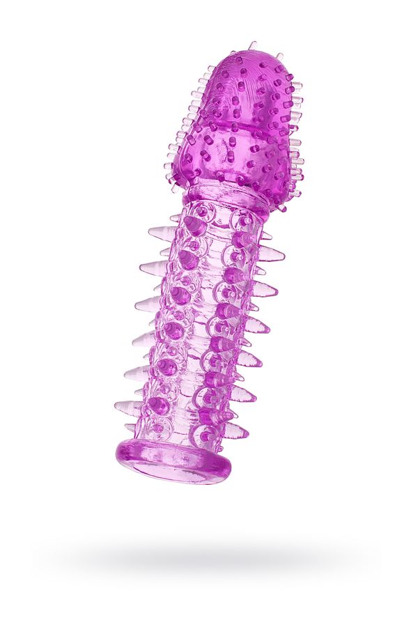Насадка на пенис с ворсинками TOYFA, TPE, фиолетовая, 13,5 см, Ø 3,5 см (арт. 888005-4)