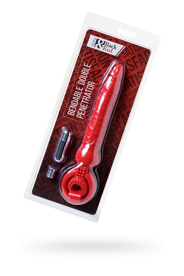 Насадка на пенис Black & Red by TOYFA с вибрацией, PVC, красный, 24 см, Ø 3,4 см (арт. 908001-9)