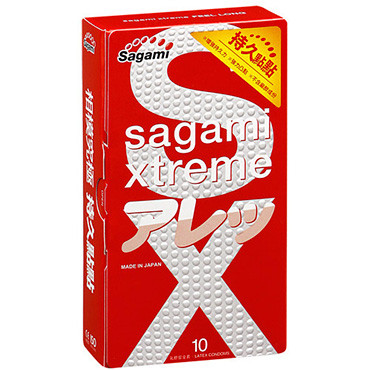 Презервативы Sagami Xtreme Feel Long, ультрапрочные, латекс, 19 см, 5,3 см, 10 шт (арт. 143159)