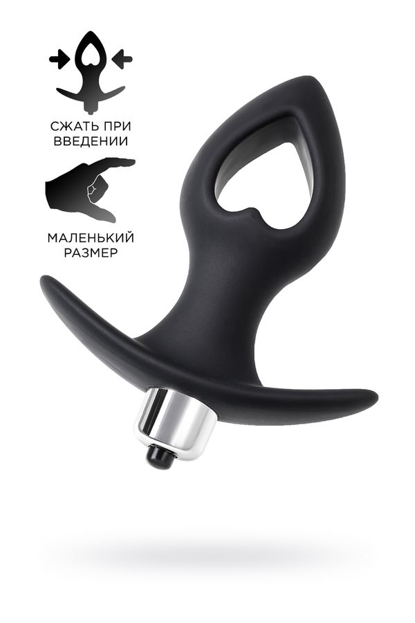 Анальная вибровтулка-расширитель POPO Pleasure by Toyfa Cordis S, силикон, черная, 10 см, Ø 4 см (арт. 731435)