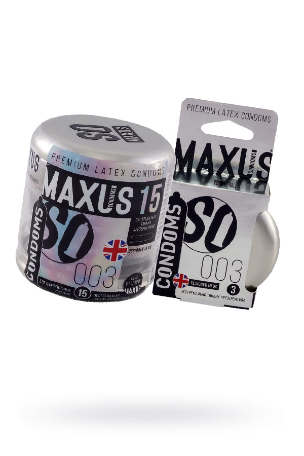 Презервативы Maxus 003, экстремально тонкие, латекс, железный кейс, 18 см, Ø 5,3