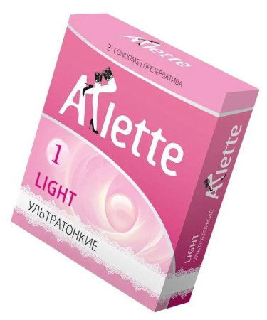 Презервативы Arlette Light ультратонкие, 19 см, Ø 5,2 см, 3 шт. (арт. 150454)