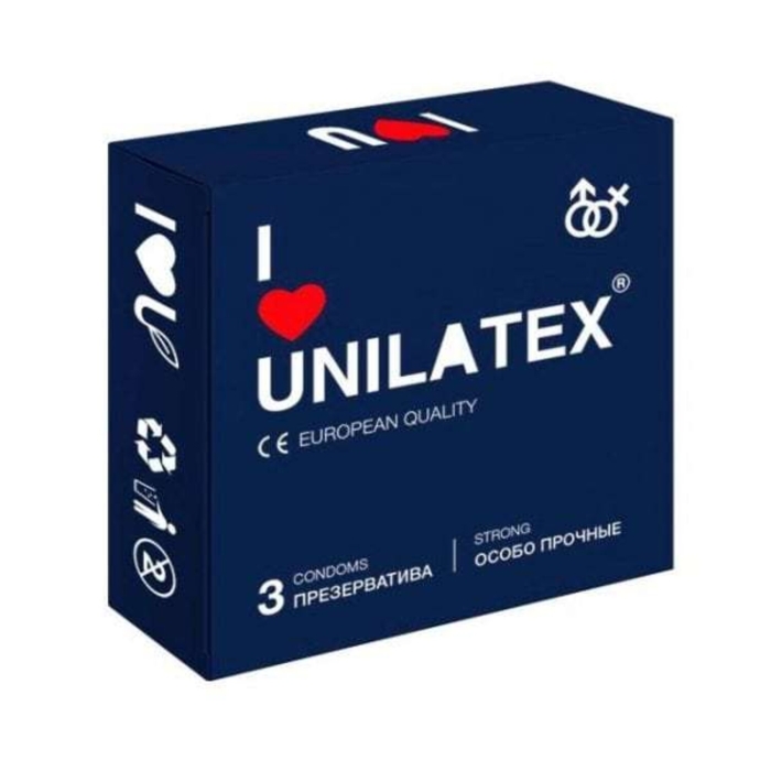 Презервативы Unilatex Extra Strong, латекс, 19 см, Ø 5,4 см, 3 шт (арт. 3019Un)