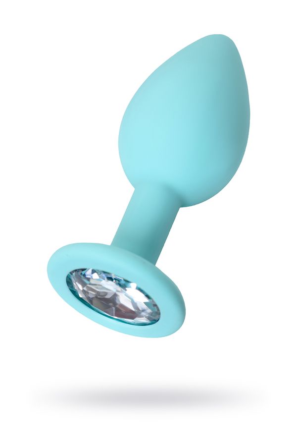 Анальная втулка ToDo by Toyfa Brilliant, силикон, голубой, с белым кристаллом, 7 см, Ø 2,8 см, 26 г (арт. 357013)