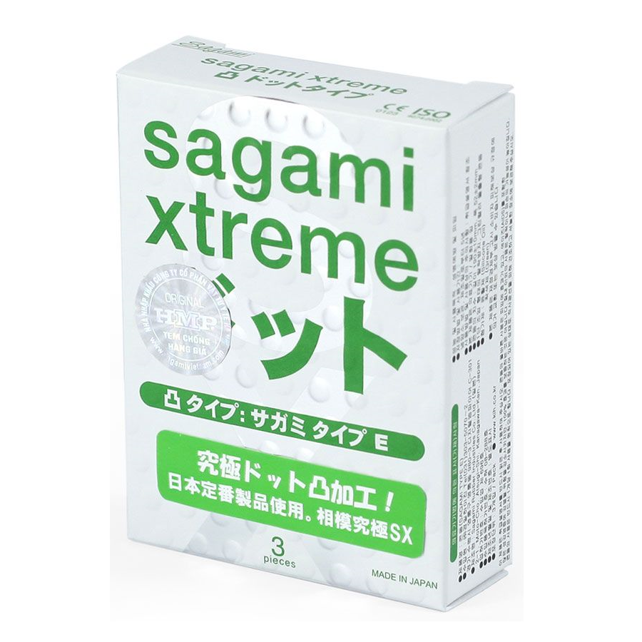 Презервативы Sagami Xtreme Type-E, с точечной текстурой, латекс, 19 см, 5,2 см, 3 шт. (арт. 143243)