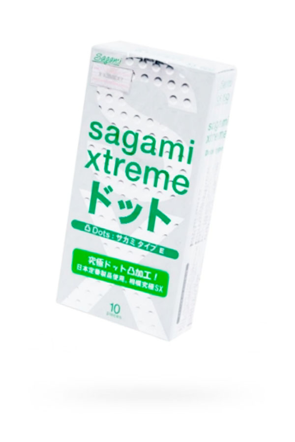 Презервативы Sagami Xtreme Type-E, с точечной текстурой, латекс, 19 см, 5,2 см, 10 шт. (арт. 143244)