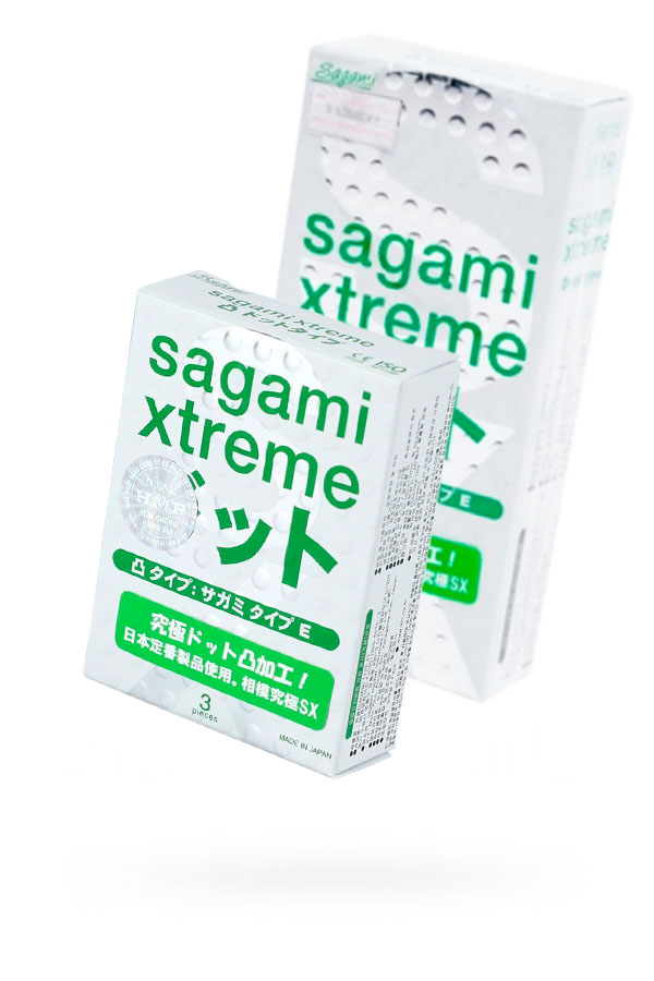 Презервативы Sagami Xtreme Type-E, с точечной текстурой, латекс, 19 см, 5,2 см