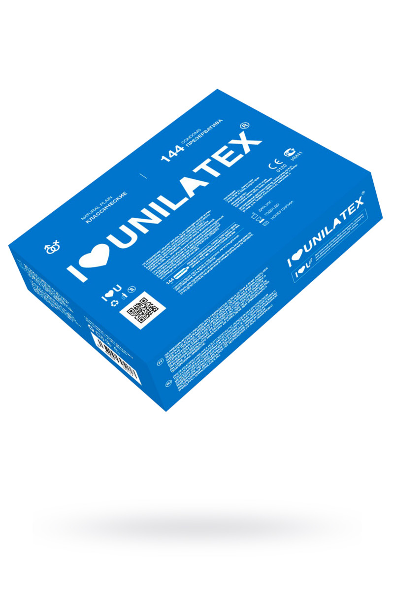 Unilatex Natural Plain презервативы гладкие, 19 см, Ø 5,4 см, 144 шт (арт. 3000)