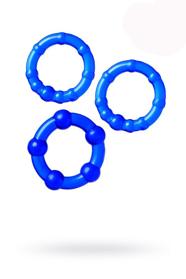 Набор колец TOYFA A-toys, TPE, синий, Ø 3,5/3/2 см (арт. 769004-6)