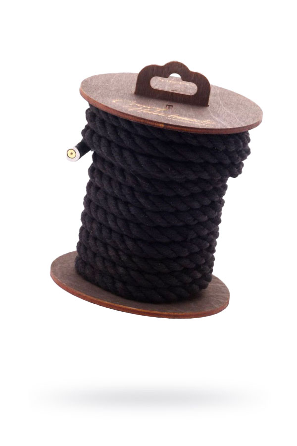 Веревка для шибари Crazy Handmade, на катушке, хлопок, черная, 5 м, Ø 8 мм (арт. CH-5202)