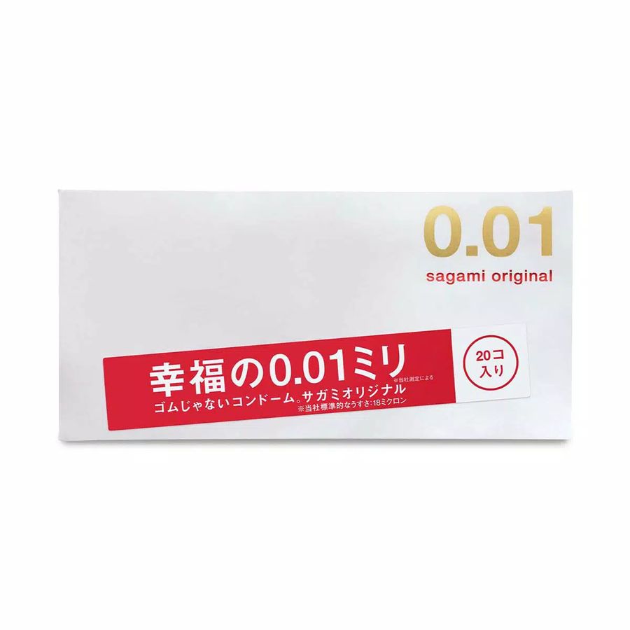 Презервативы Sagami, original 0.01, полиуретан, 17 см, 5,5 см, 20 шт (арт. 150581)
