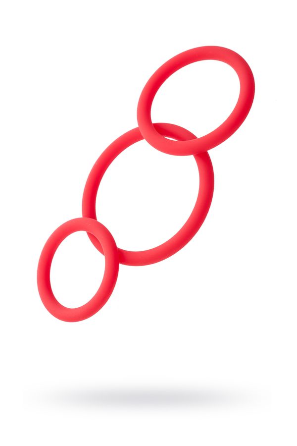 Набор эрекционных колец Black & Red Toyfa, силикон, красный, Ø6/5/4 см (арт. 901404-9)