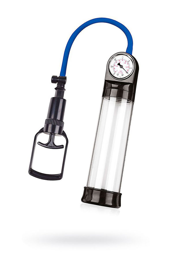 Помпа для пениса вакуумная с монометром Sex Expert, ABS, прозрачный, 20 см, Ø 6 см  (арт. SEM-55168)