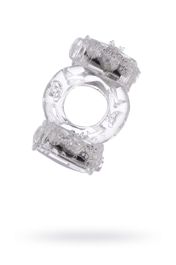 Эрекционное кольцо на пенис с двойной вибрацией TOYFA, TPE, Ø 5 см (цвета в ассортименте)