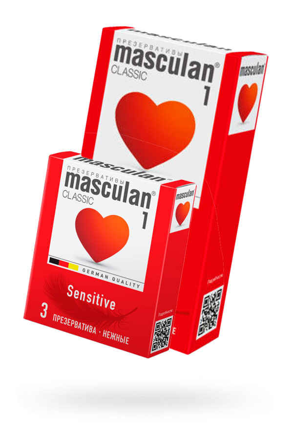 Презервативы Masculan, classic 1, нежные, 18,5 см, Ø 5,3 см (Senitive Plus)