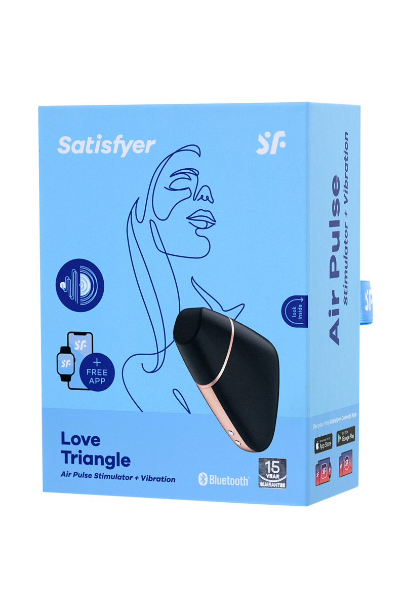 Вакуум-волновой бесконтактный стимулятор клитора Satisfyer Love Triangle, силикон, черный, 8,8 см (арт. J2018-57-1)