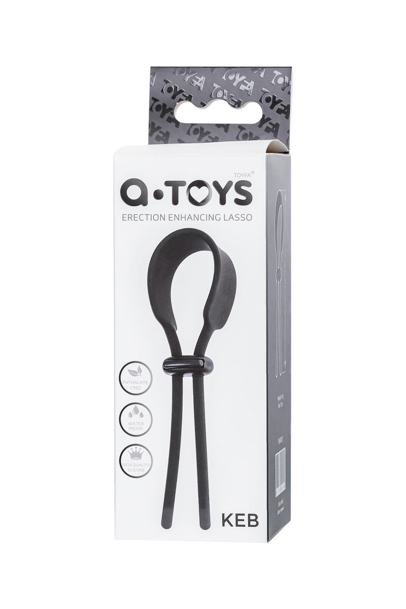Лассо на пенис A-toys by TOYFA Keb, силикон, черное, 14 см (арт. 768037)