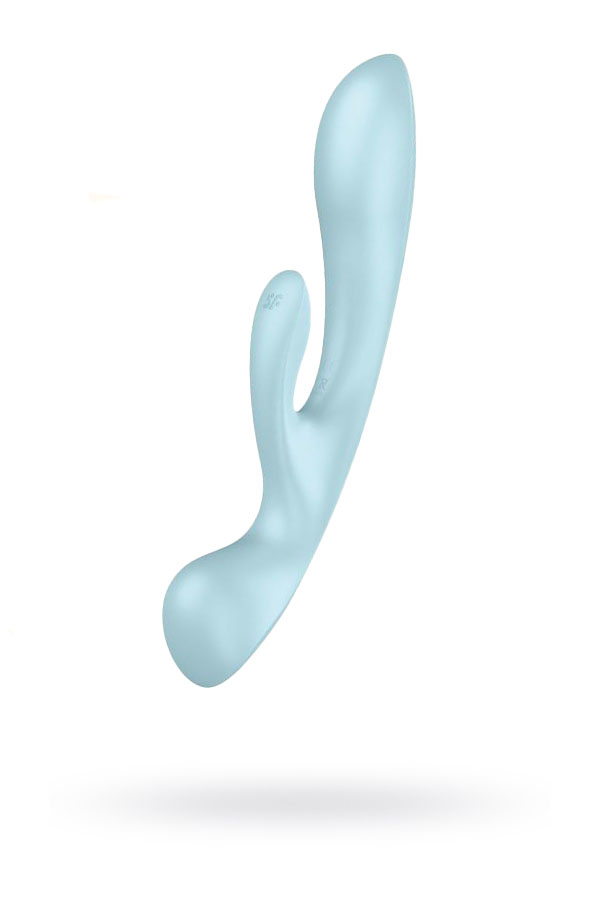 Гибкий вибратор-кролик 2 в 1 Satisfyer Triple Oh, голубой, 24 см (арт. 4018225)