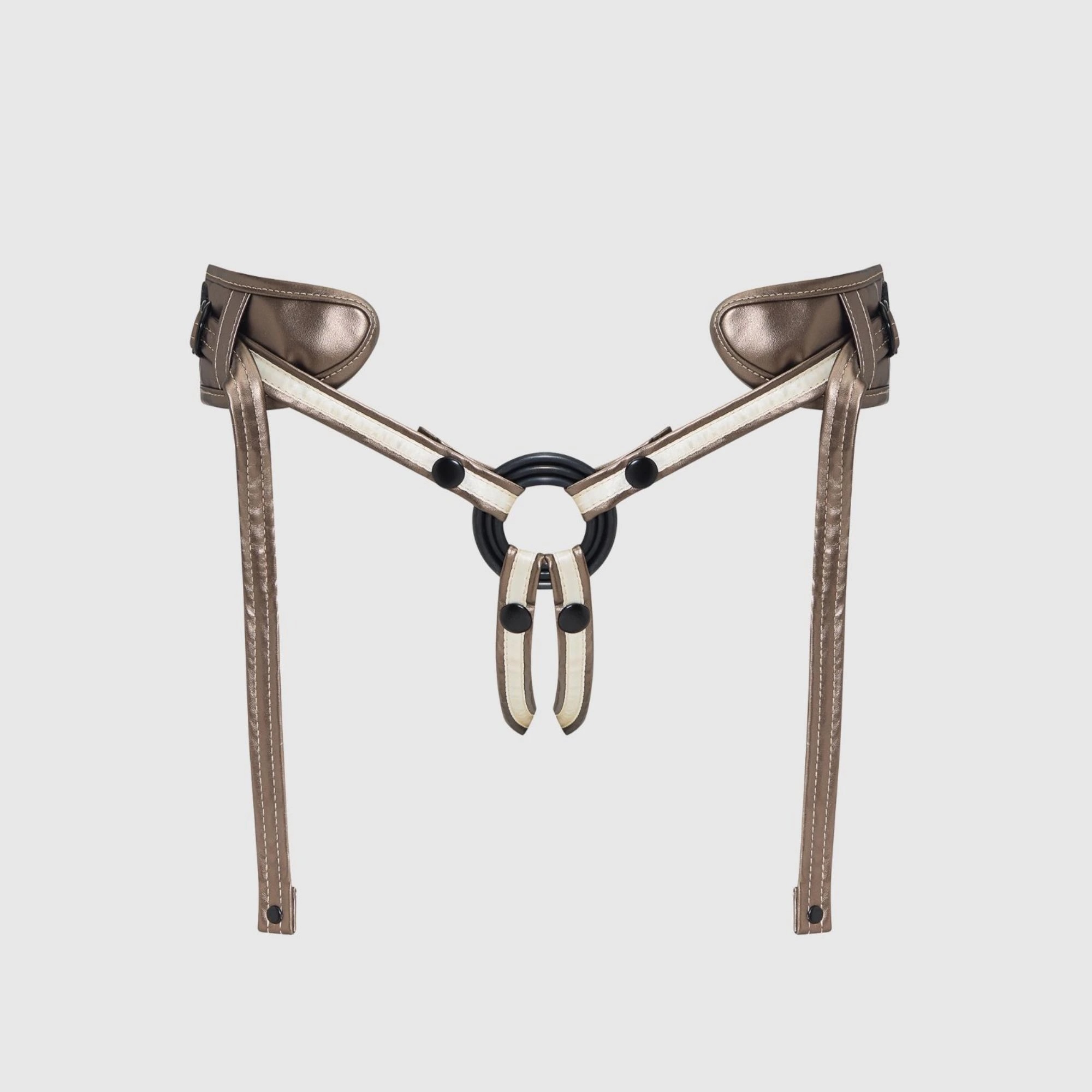 Пояс для страпона Strap-on-me LEATHERETTE HARNESS DESIROUS - NEW DESIGN, бронзовый
