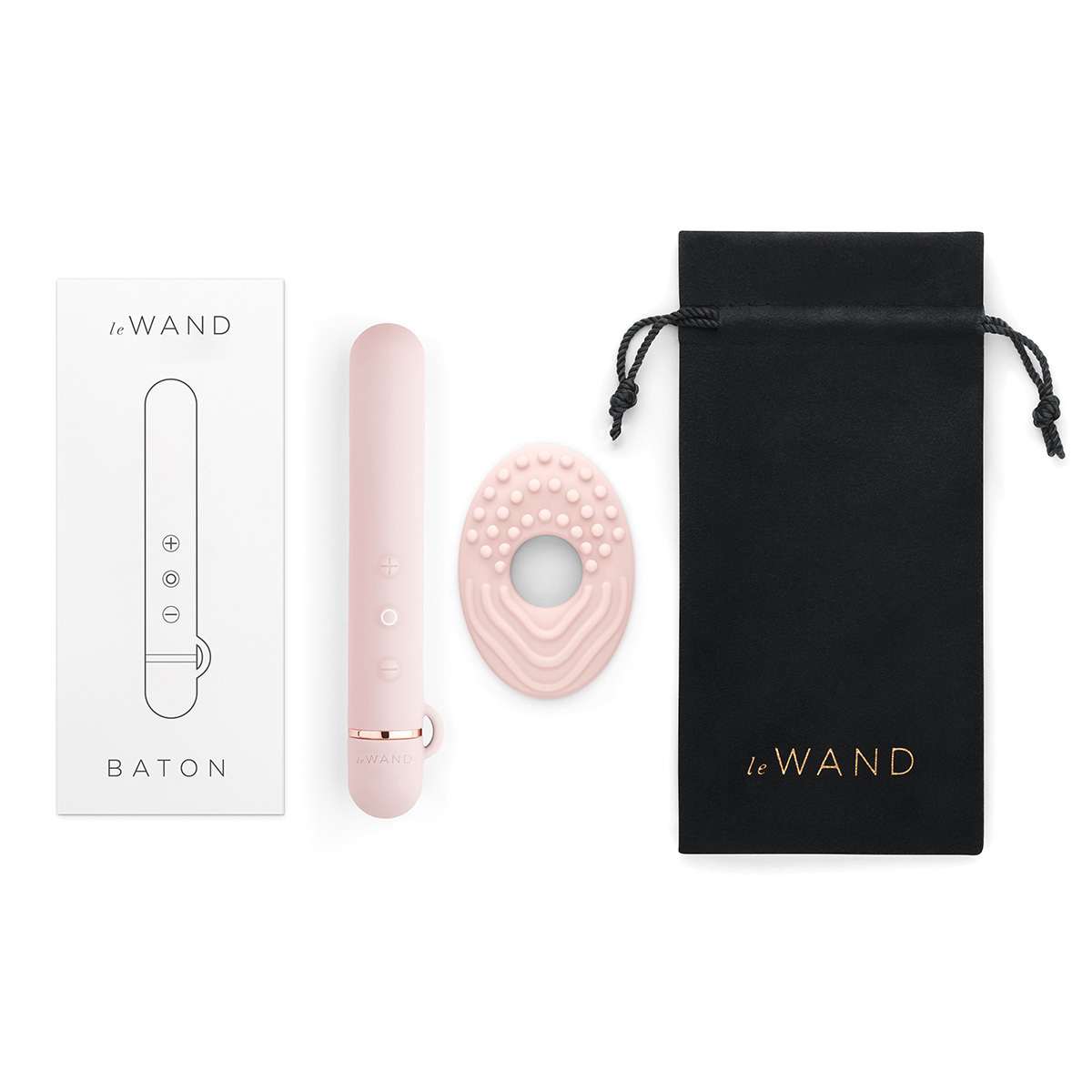 Силиконовый мини-вибратор класса люкс Le Wand Baton розовое золото