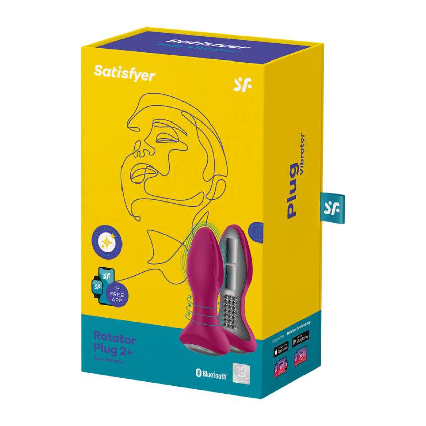 Анальная пробка с вибрацией и ротацией Сатисфайер Ротейтор Плаг 2+ (Satisfyer Rotator Plug 2+), фуксия, 13,5 см, Ø 3,9 (арт. 4003177)