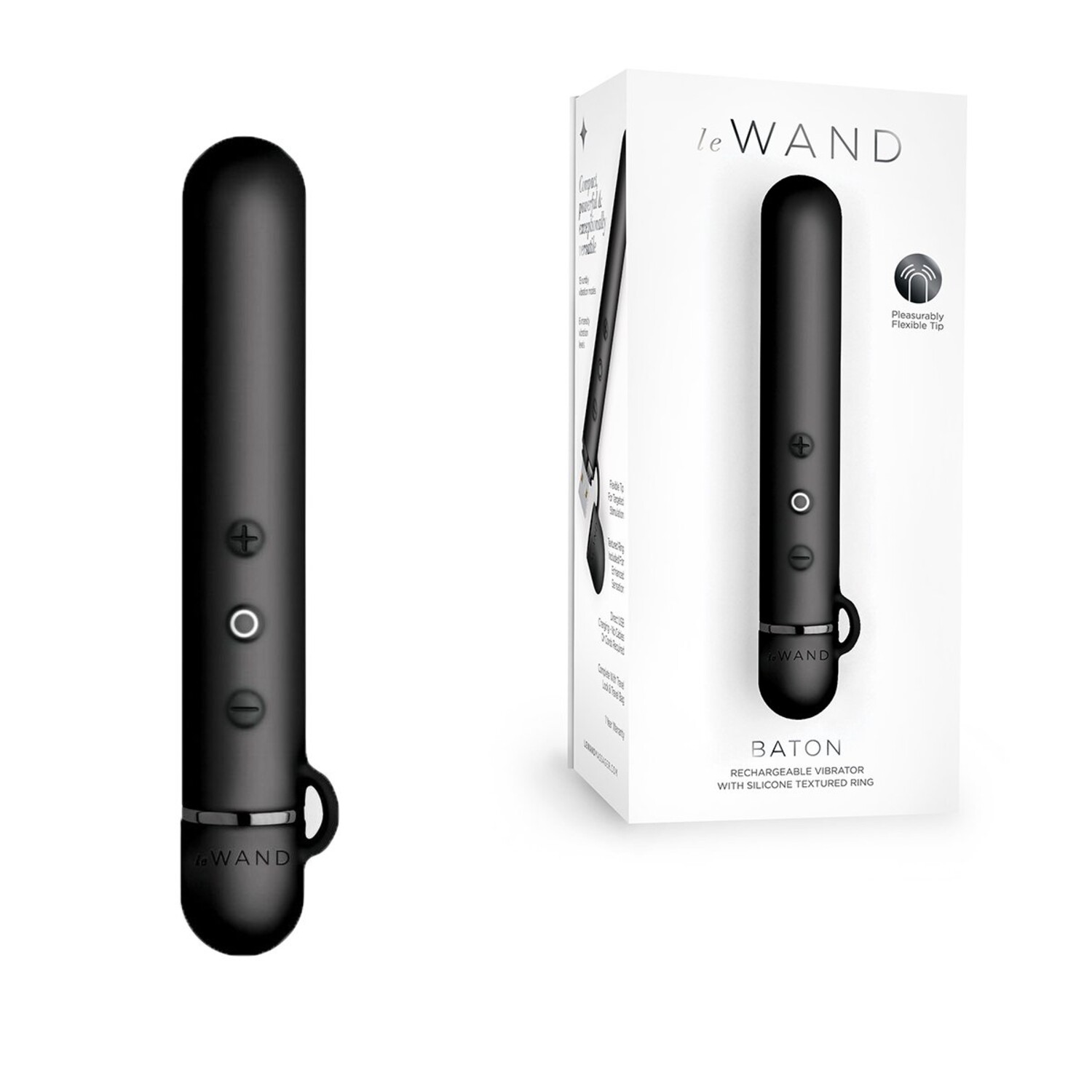 Силиконовый мини-вибратор класса люкс Le Wand Baton темный хром