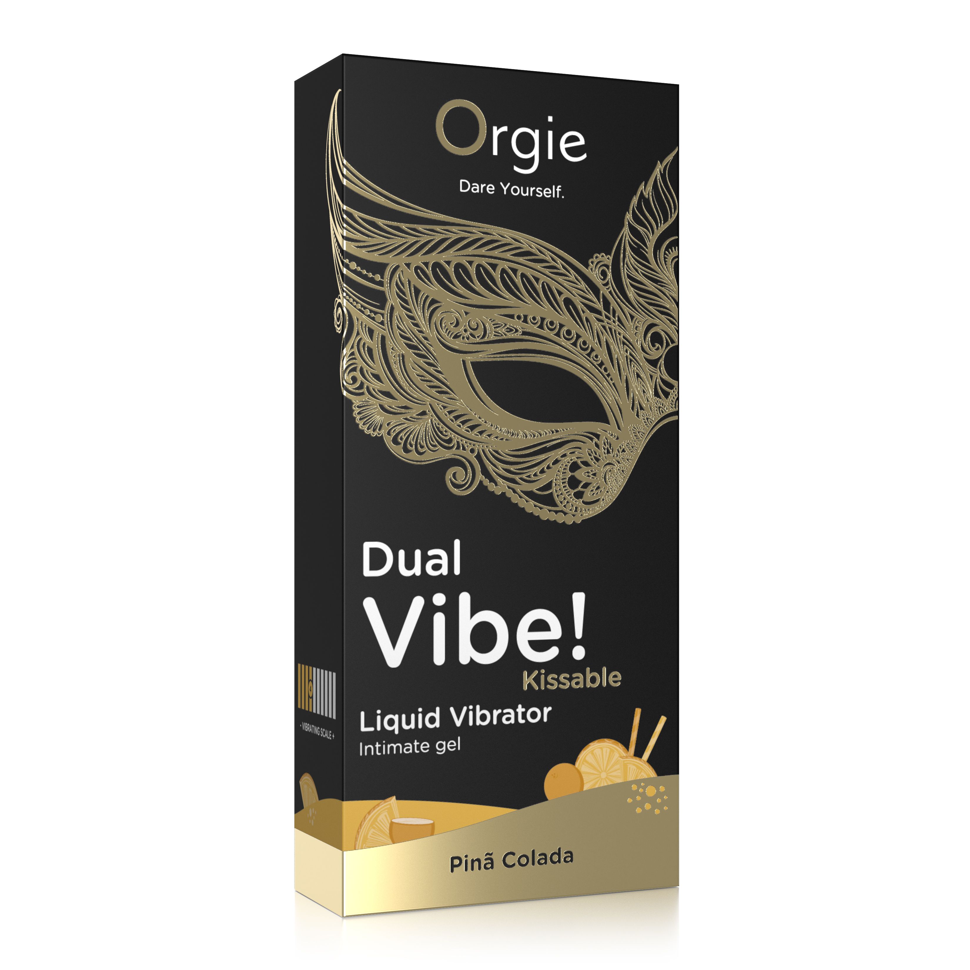 Съедобный гель с вибрацией Orgie DUAL VIBE! со вкусом коктейля PINA COLADA 15мл