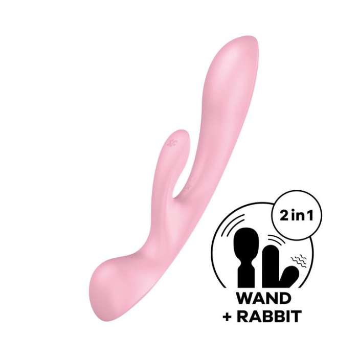 Гибкий вибратор-кролик 2 в 1 Satisfyer Triple Oh, розовый, 24 см (арт. 4018249)