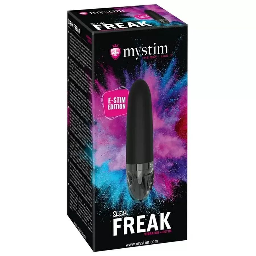 Вибратор Mystim Sleak Freak с электростимуляцией, черный, 14,5 см (арт. 46543)