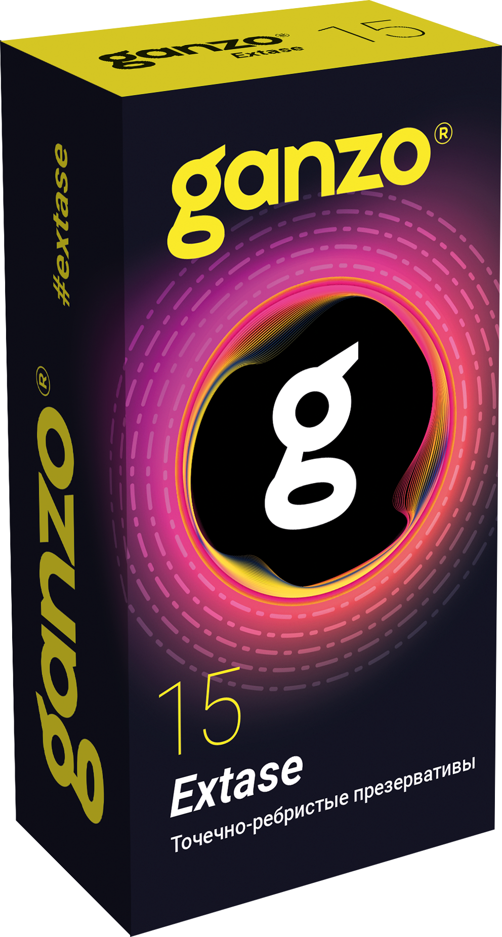 Презервативы Ganzo Экстаз (Extase), с точечно-ребристой поверхностью, 15 шт