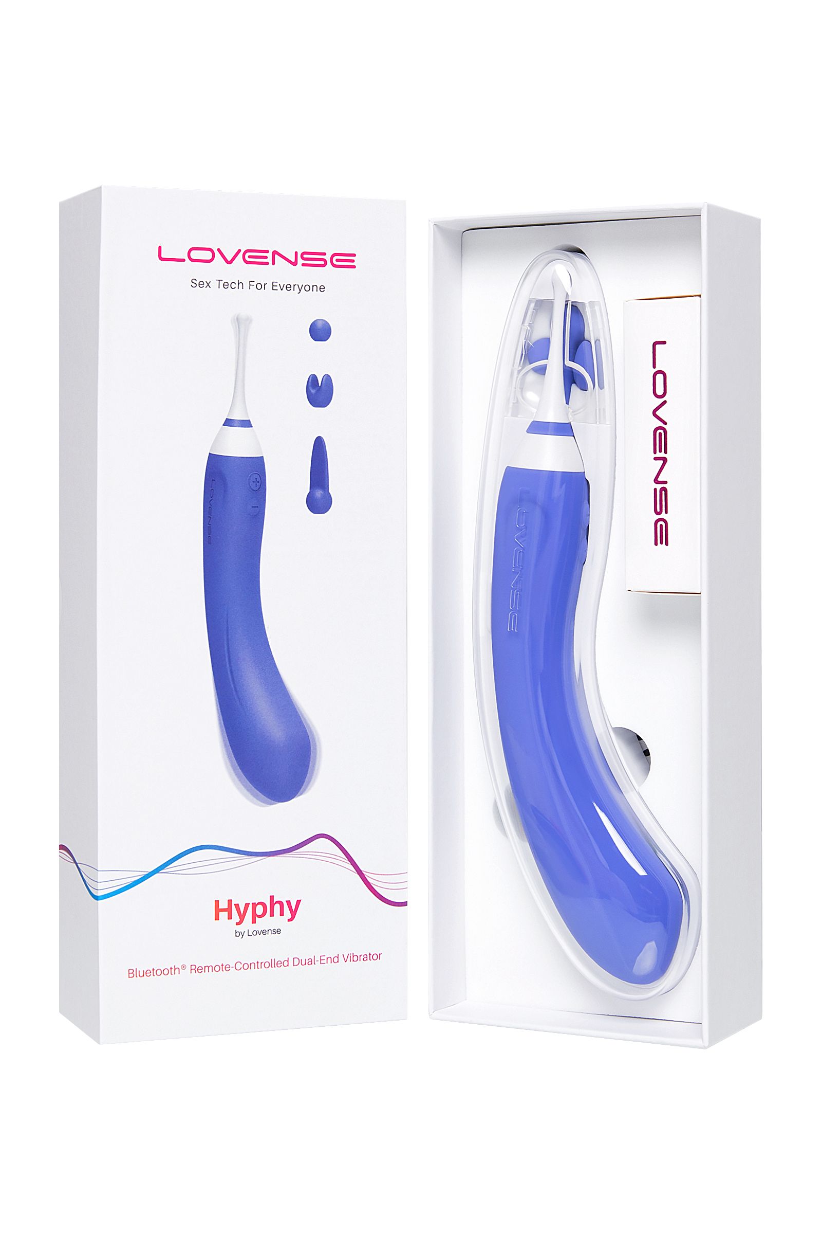 Вибратор LOVENSE Hyphy  с клиторальным стимулятором, силикон, фиолетовый, 21,6 см